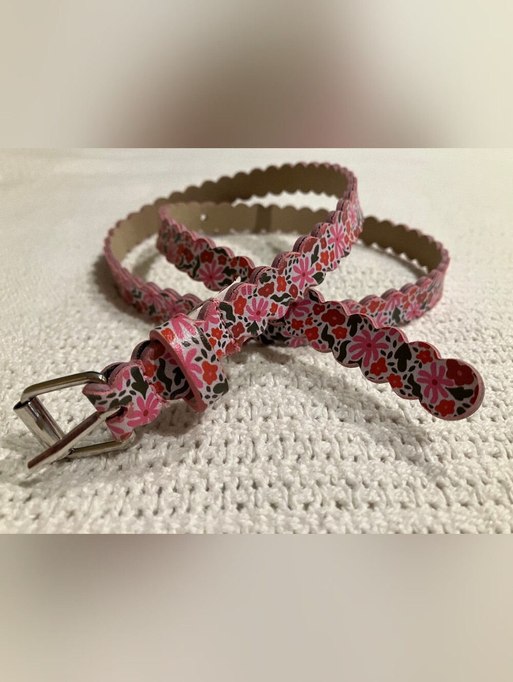 $3 If Bundled. Pink Floral Scalloped Girl's Belt